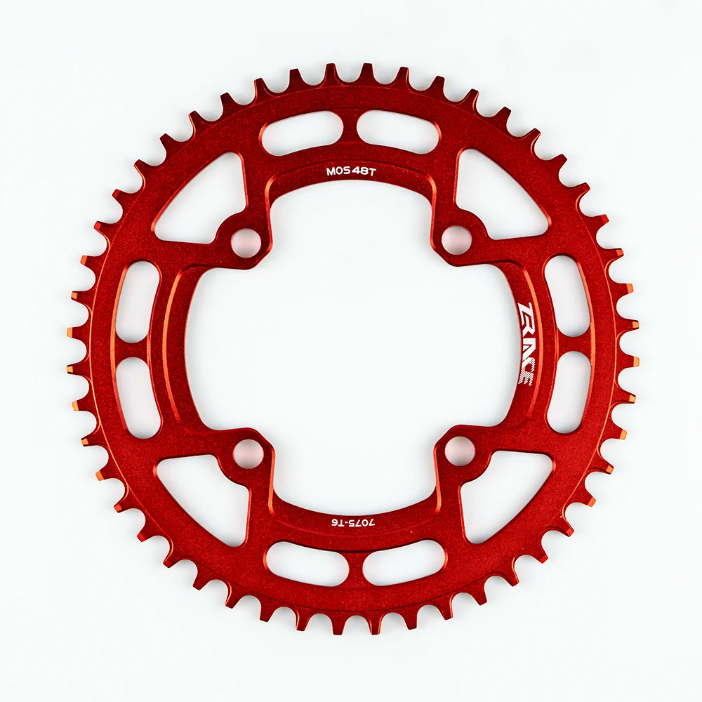 Red 48T ZRACE цепная цепь 40 T/42 T/44 T/46 T/48 T/50 T/52 T BCD104, узкий зуб AL7075 CNC, MTB/дорожный/складной велосипед/гравий-велосипеды - Цвет: Red 48T