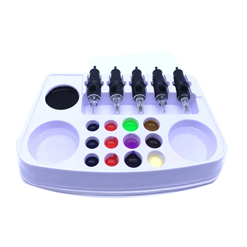 10 шт./кор. одноразовый лоток для чернил татуировок белый пластиковый пигмента