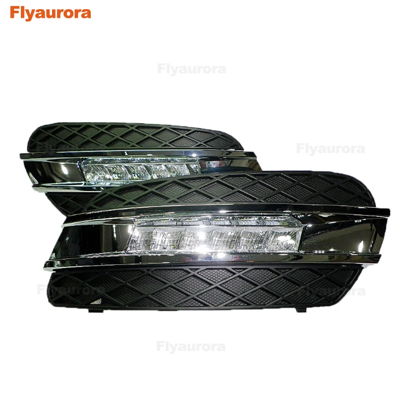Для Mercedes Benz W164 ML280 300 ML320 ML350 500 светодиодный Габаритные огни белый 2009-2011 Водонепроницаемый внешний светодиодный противотуманная панель лампы