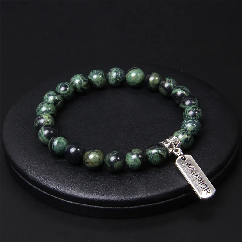 

Men Charm Bracelet Natural Stone Amazonite Agates Beads Bracelet Rectangle Dream Imagine Believe Tag Pendant Bracelet Jewelry