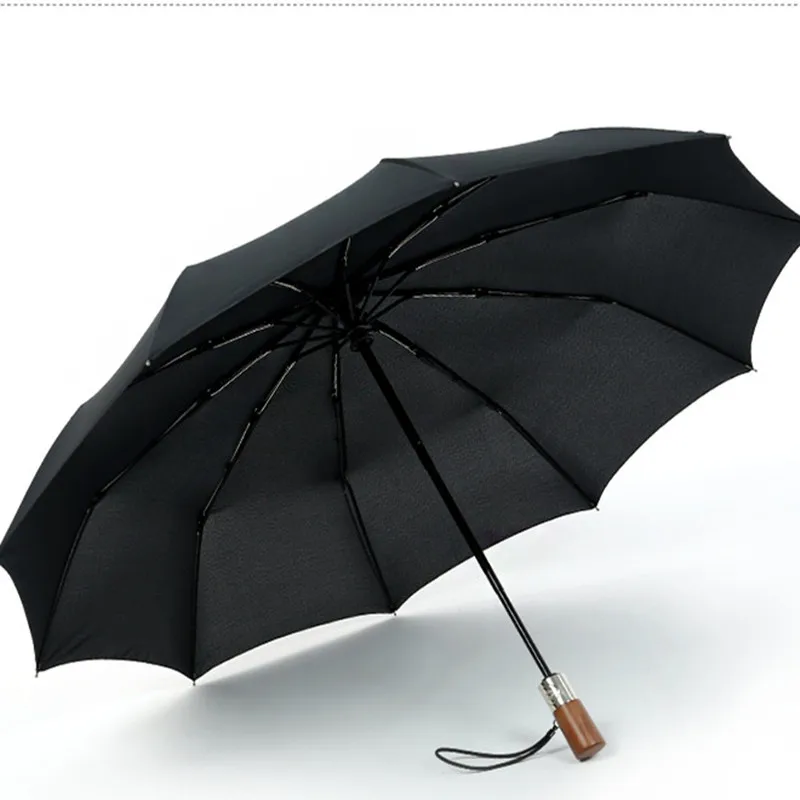 PALONY Solid Wood Handle Automatic Umbrella Three Folding Ten Bone One Key Switch Custom Windproof | Дом и сад