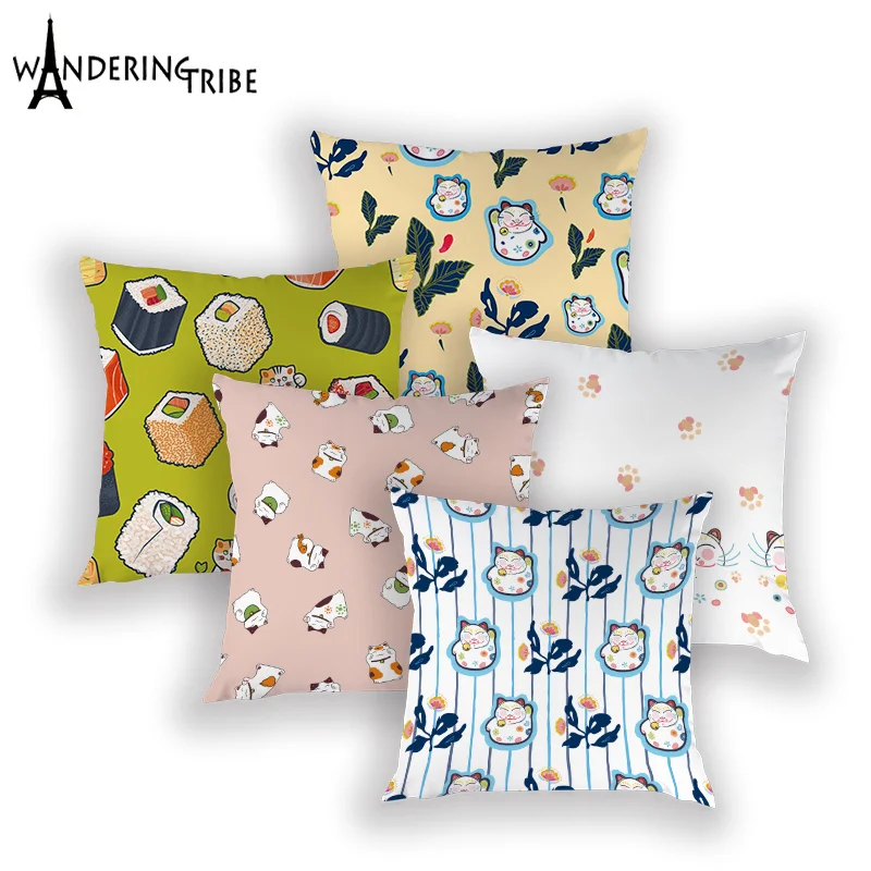 

Cartoon Dog Cushion Cover Cat Pillow Case Decoration Polyester Cushions Covers Adorable Animal Living Room Pillows Cases Kissen