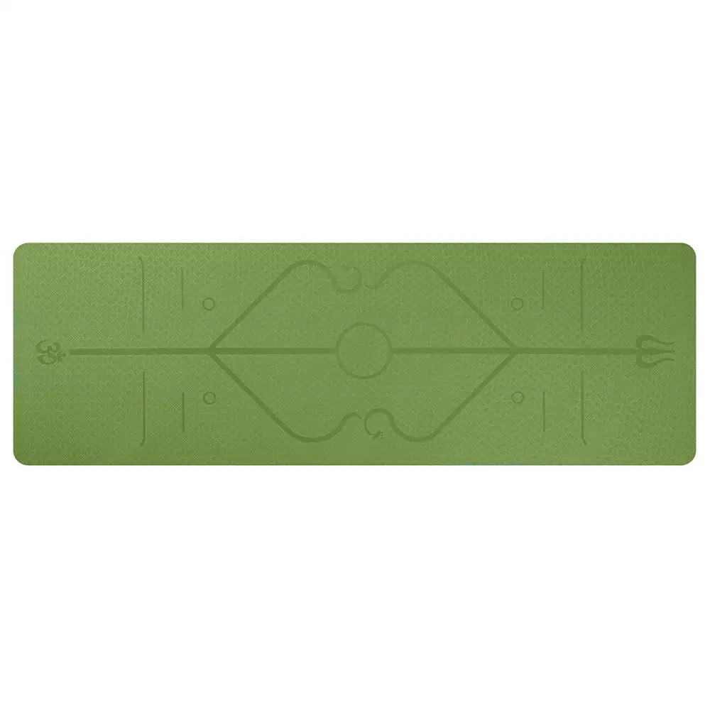 Green with Line Зимние Нескользящие коврики для йоги из ТПЭ, безвкусные Пилатес, гимнастические упражнения, спортивные коврики для гостиной, для фитнеса, бодибилдинга с позиционной линией - Цвет: Green with Line