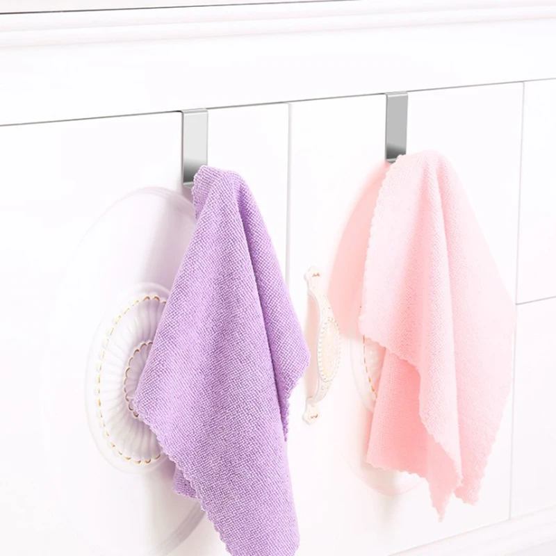 

1PC Stainless Steel Storage Holder Rack Hook For Kitchen Cabinet Clothes Hanger Living Room Sundries Hook Behind the Door