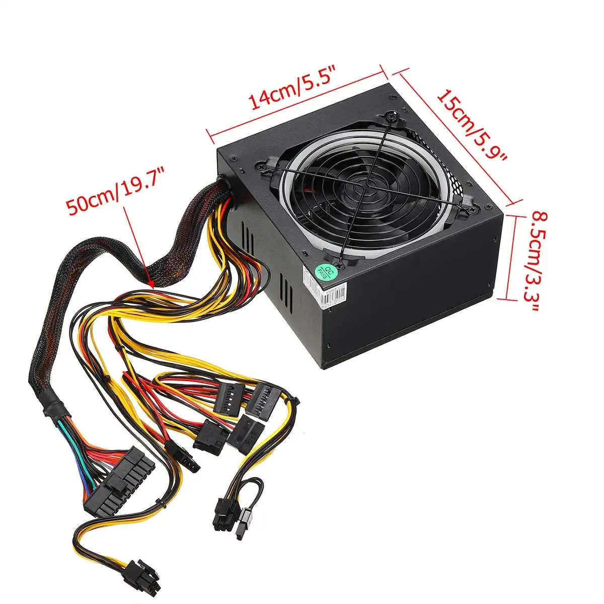 

600W Power Supply 12cm Multicolor LED rgb Fan 24 Pin PCI SATA 12V Computer Power Supply Desktop Gaming Power supply