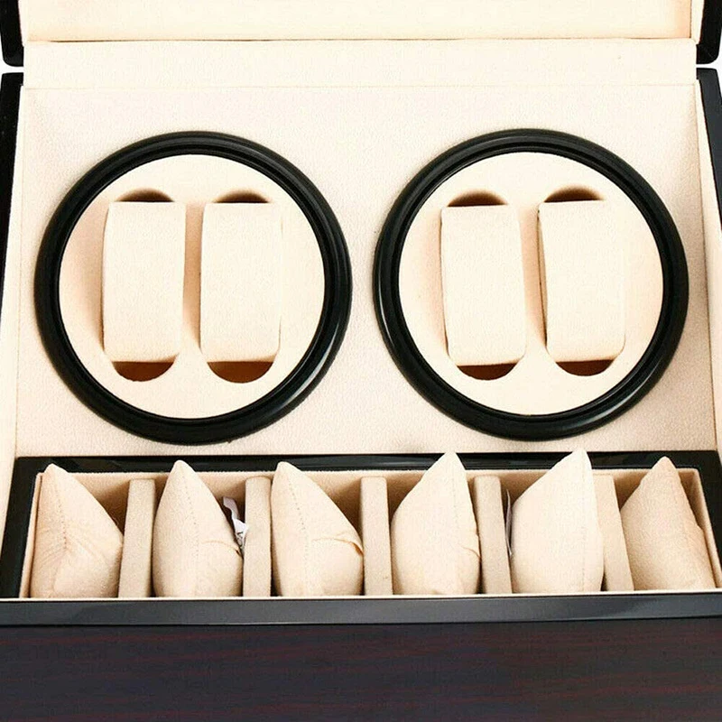 Автоматическая намотка для часов 4 + 6 деревянная коробка с блоком питания