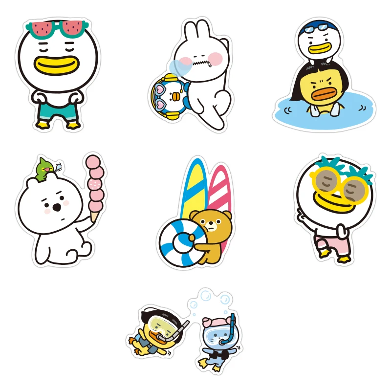 

25pcs Outdoor Beach Cartoon Waterproof Sticker For Luggage Car Guaitar Skateboard Phone Laptop Bicycle Stickers