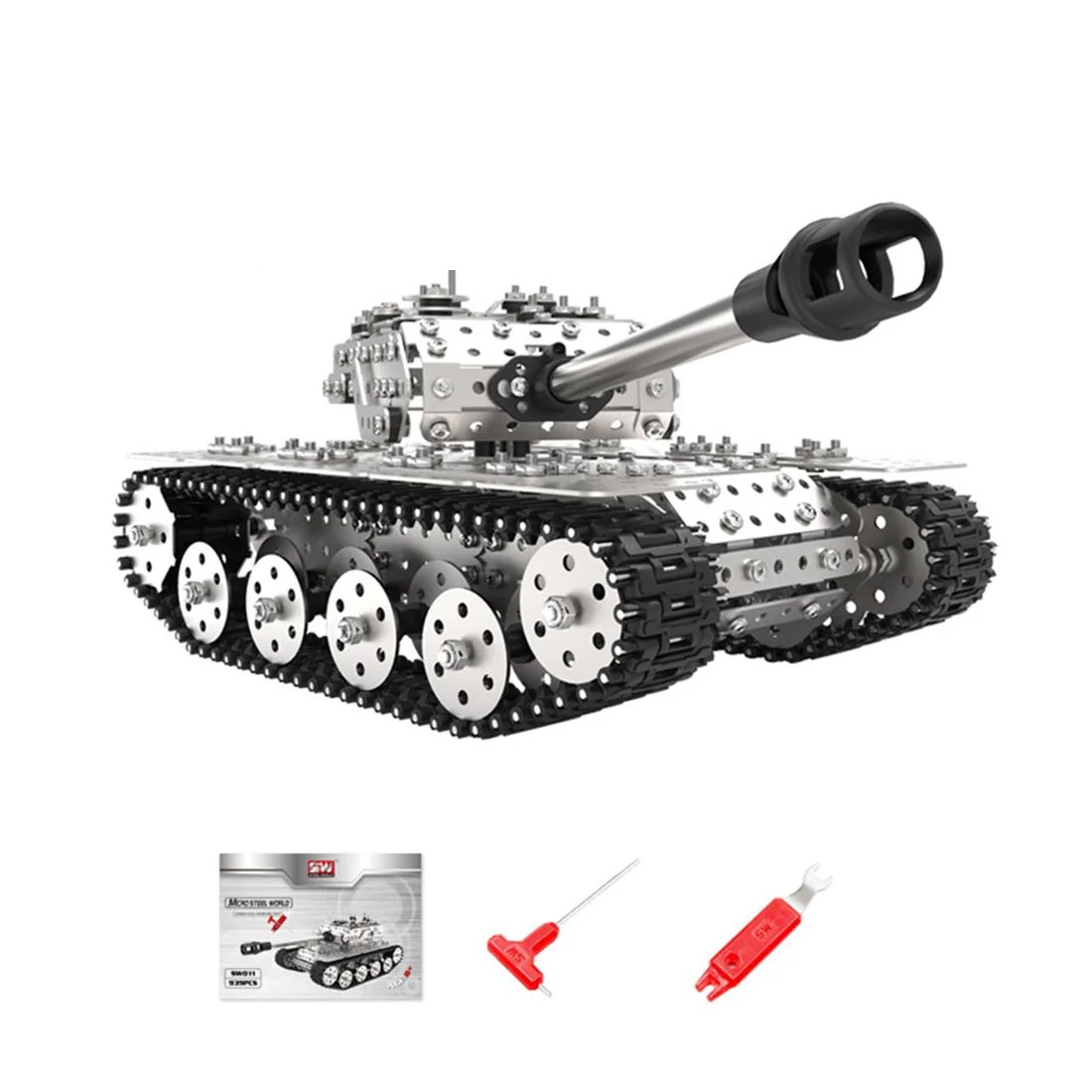 

939Pcs DIY Stainless Steel Tank Metal Model Kits Handmade Assembly 3D Metal Puzzle Toys Gift