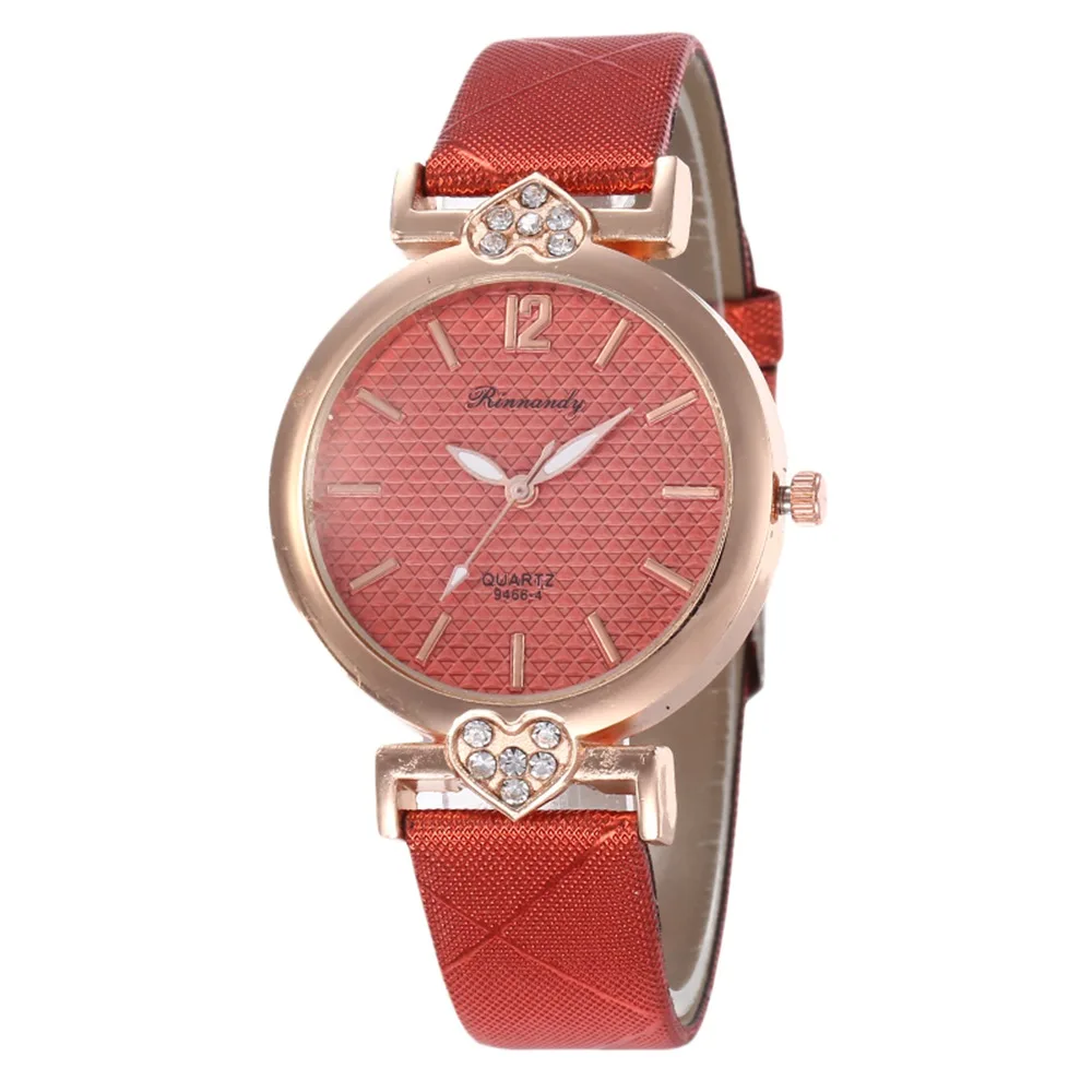 Горячая новинка женские часы Кожаный браслет со стразами наручные модные