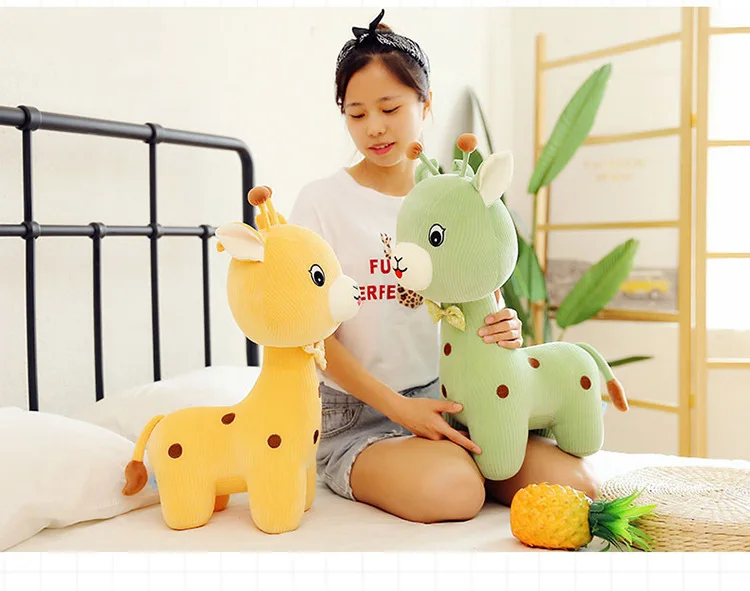 

lovely cartoon giraffe plush toy down cotton cute giraffe very soft doll throw pillow birthday gift w0679