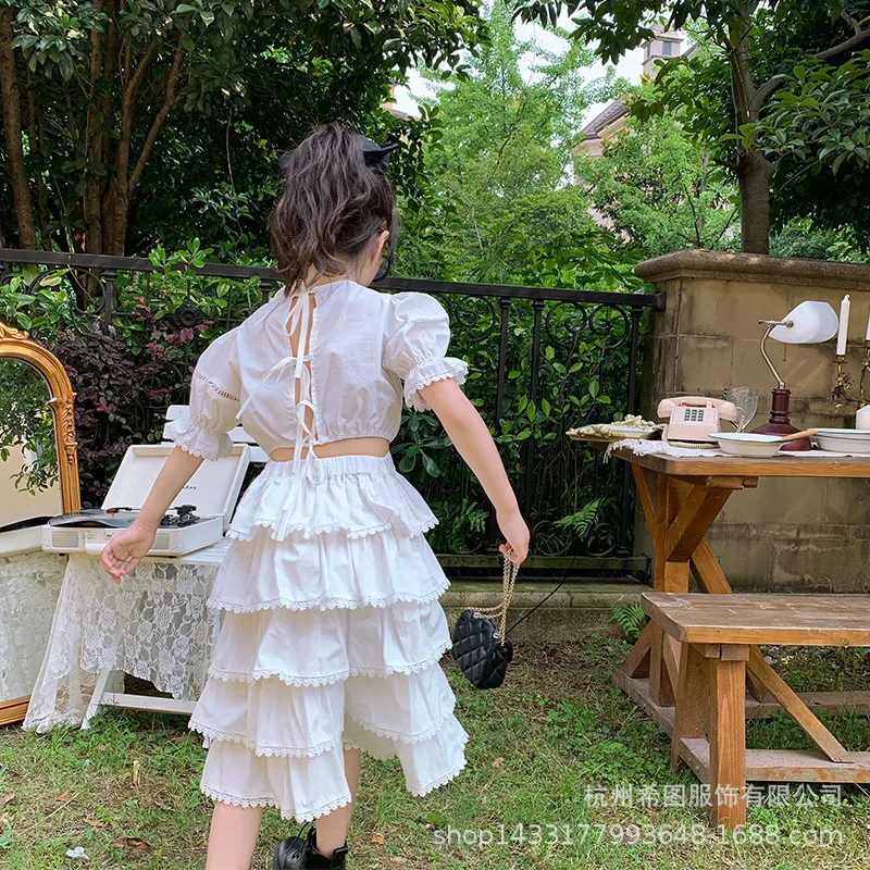 Новинка лета 2020 костюм для девочек свободная футболка с рукавами из пенопласта