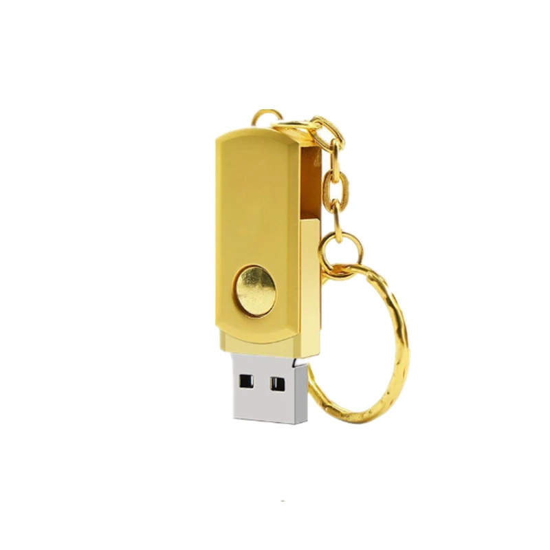 hot Metal Rotary 2.0 Keychain Memory Card 4GB 8GB 16GB 32GB 64GB thumb shape flash drive can be customized LOGO Free Shipping