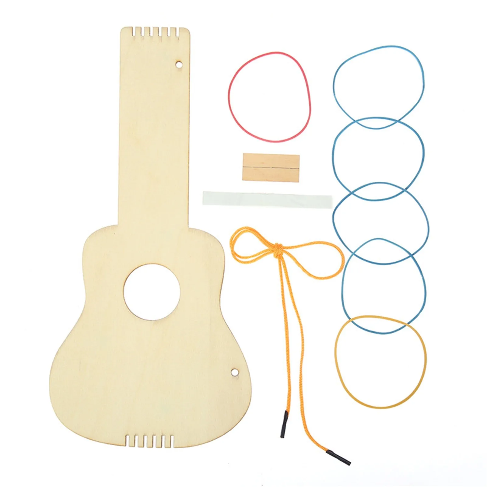 Белая деревянная небольшая гитара ручной работы сделай сам Набор детских