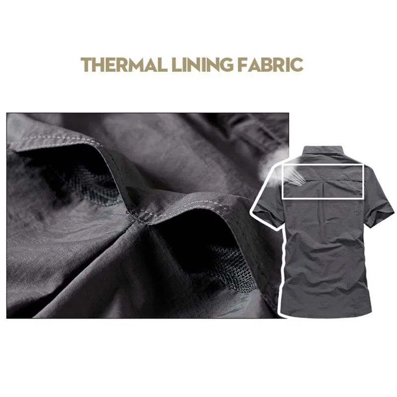 Мужская Уличная летняя рубашка с коротким рукавом дышащая быстросохнущая