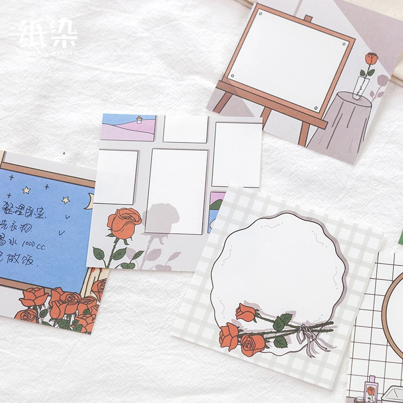 12 шт./лот декоративные бумажные блокноты для записей в виде Розы|Блокноты| |