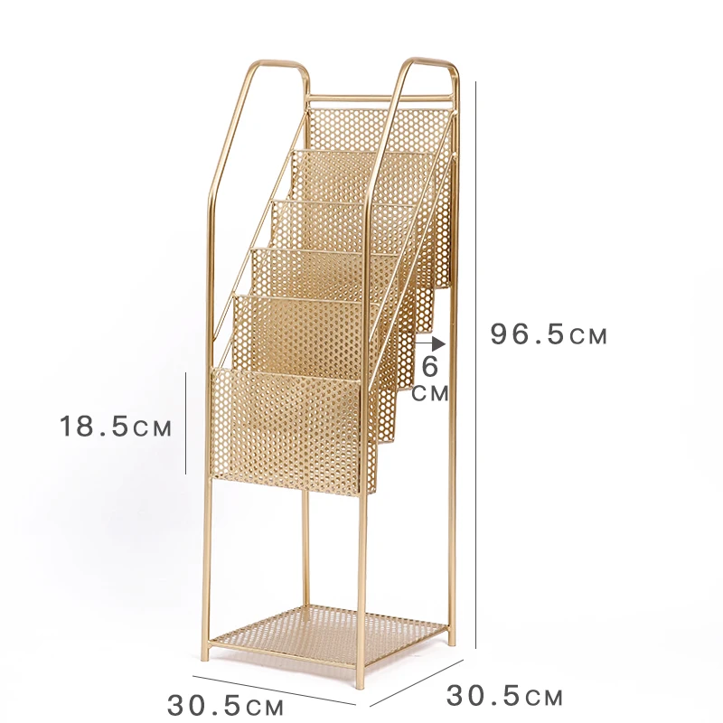

Скандинавская металлическая книжная полка ins, маленький золотой журнал, многослойная стойка для газет, напольная железная книга