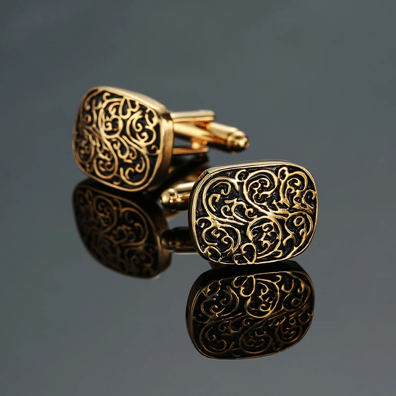 

18 style Mix Hotsale Cufflinks Classical Gold silvery blue retro pattern cuff links mans Suit accessories Wedding business gift