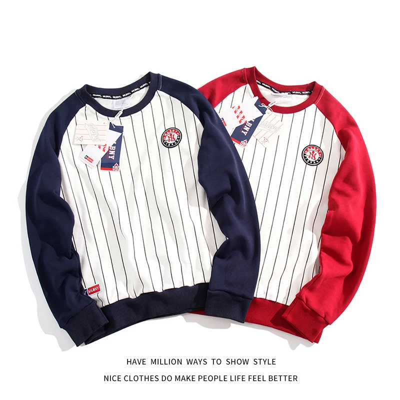 

MLBNY Embroidery Women's Sweatshirts stripe Hoodies Spring&Autumn Boyfriend Style Couple shirt Unisex