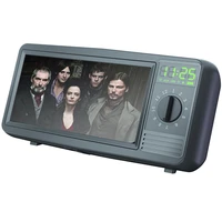 Creative Retro Bluetooth Speaker Fast Wireless Charger for iphone Huawei Xiaomi Standing Alarm Clock USB