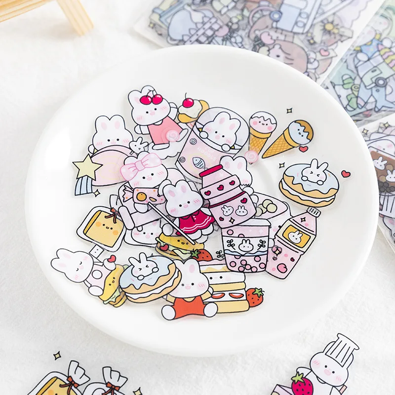 

PET Cute Waterproof Kawaii Girls Sticker Journal Scrapbooking Albumn Supplies