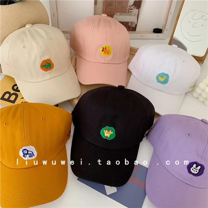 

Korean Preppy Cute Animal Embroidered Baseball Cap Female Soft Top Ins Japanese Style Students Summer Sun-Poof