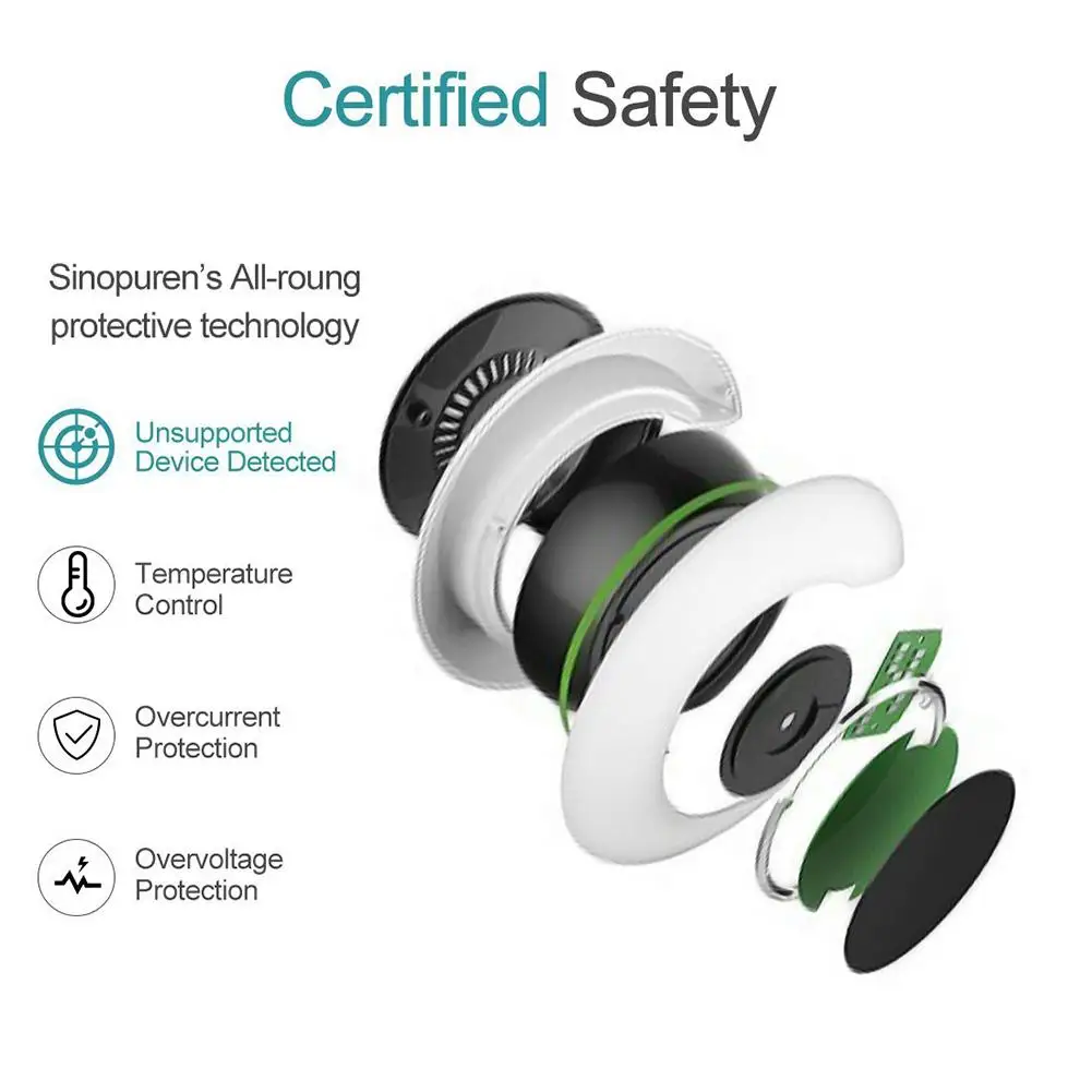 

AMYGOJJ 2 In 1 Ultrathin Qi Wireless Charger Night Light for IPhone Samsung Huawei