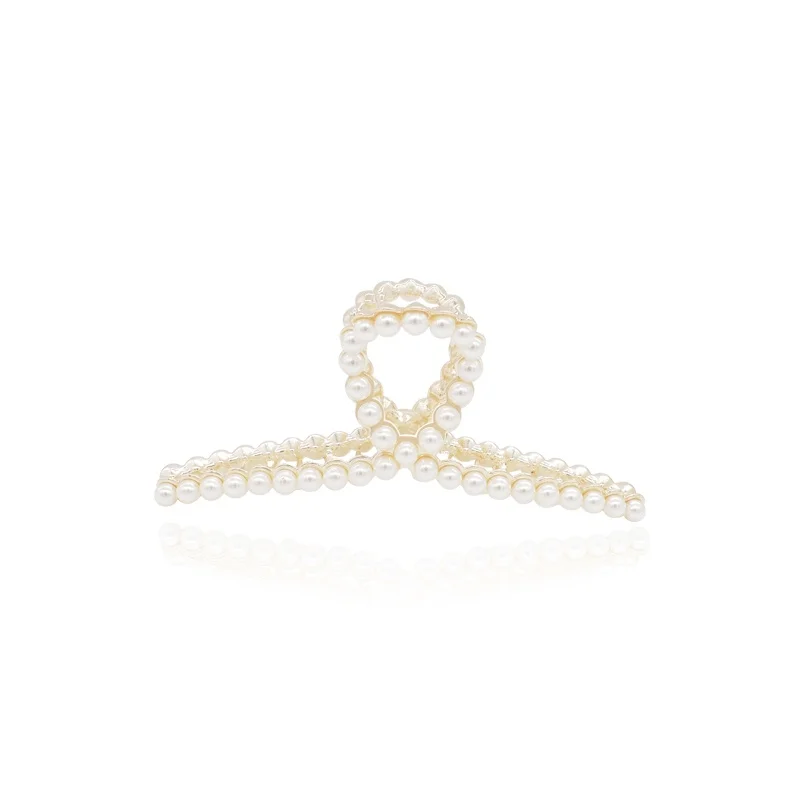 

Ymh Handmade Metal Pearl French Style Shark Clip Hair Clip Jaw Clip French Style Japanese Style All-Matchingn Elegant Graceful