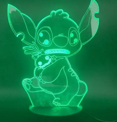 Stith 3d lamp 5 3D светодиодный светильник для спальни, настольный ночник, акриловая панель, кабель USB, 7 цветов, сменная Базовая лампа, детский подарок,, Прямая поставка - Испускаемый цвет: Stith 3d lamp 5
