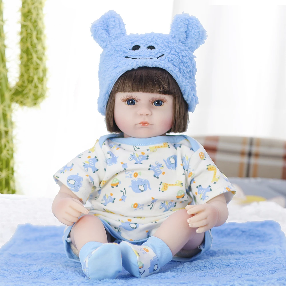 17 дюймов 43 см Высокое качество reborn baby doll игрушка мягкий силиконовый