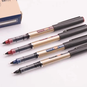 12pcs/box Direct Liquid Ink Roller Pen 0.5mm Black Blue Red Bullet Tip Needle Tip Signature Gel Pens School Office Supplies
