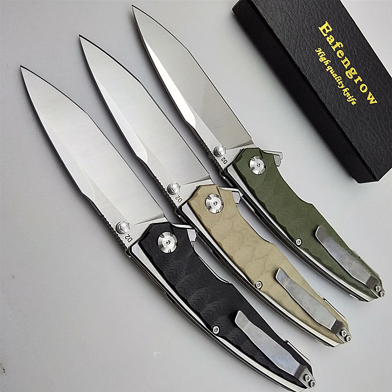 Складной нож Eafengrow с черной акулой карманный Клинок лезвием из стали D2 и