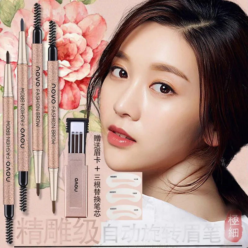 

1Pcs Automatic Rotating Eyebrow Pencil Waterproof and Non Blooming Easy to Wear Eyebrow Pen Cosmetic Makeup Headband Brush