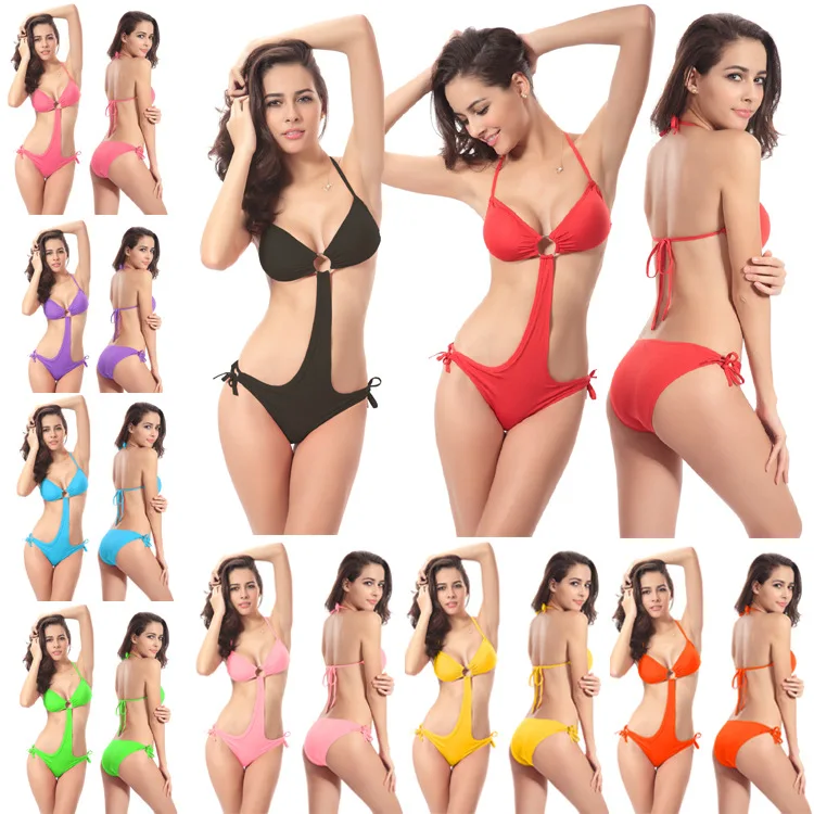 

2021 sexy one-piece bikini with chest pad and one-piece swimsuit jump suits for women