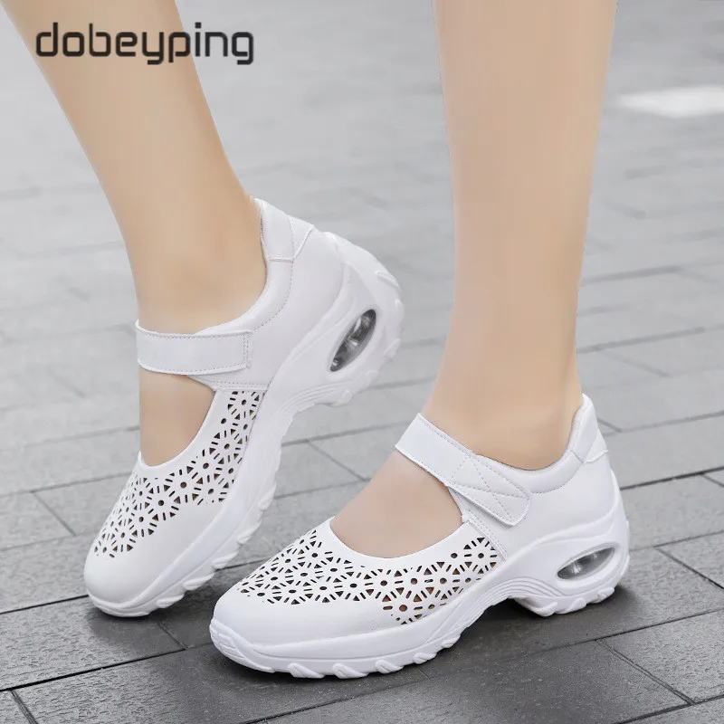 2020 New Wedges Women Casual Shoes Cut Out Woman Summer Dance Shoe Flat Platforms Female Sneakers Breathable Holes Women's Shoes