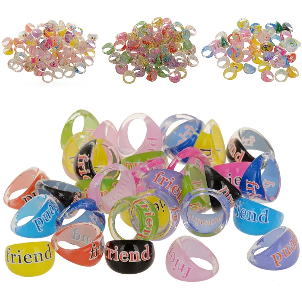 

Imixlot Wholesale Lots 5Pcs Rings Butterfly Rabbit Agates Fashion Jewelry Unisex Stone Finger Rings Children Party Gift