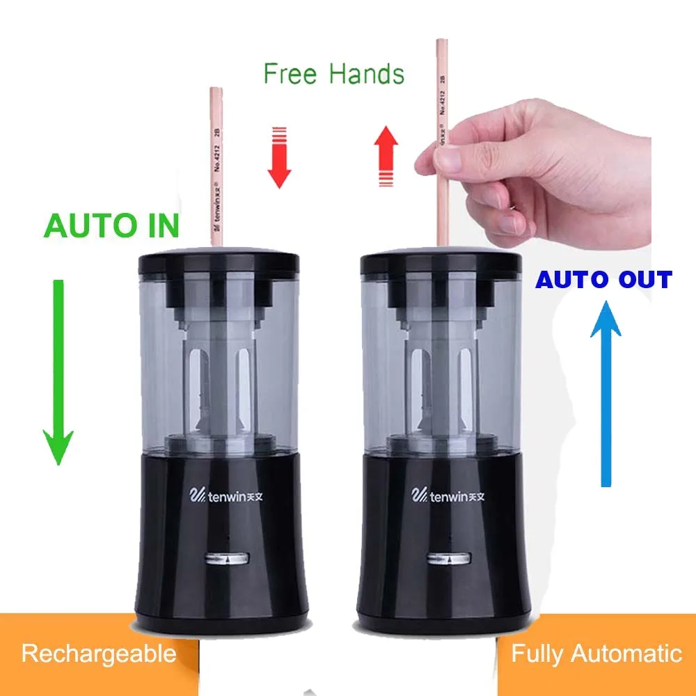 Электрическая точилка Tenwin для карандашей перезаряжаемый инструмент больших