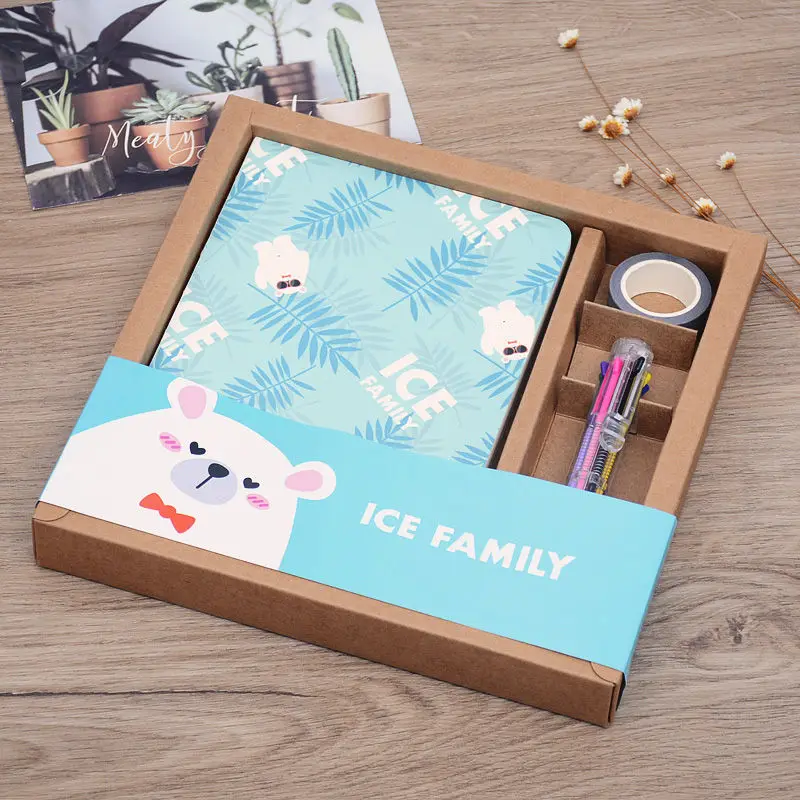

2021 notebook cute creative hand ledger gift box set gift bag student notebook