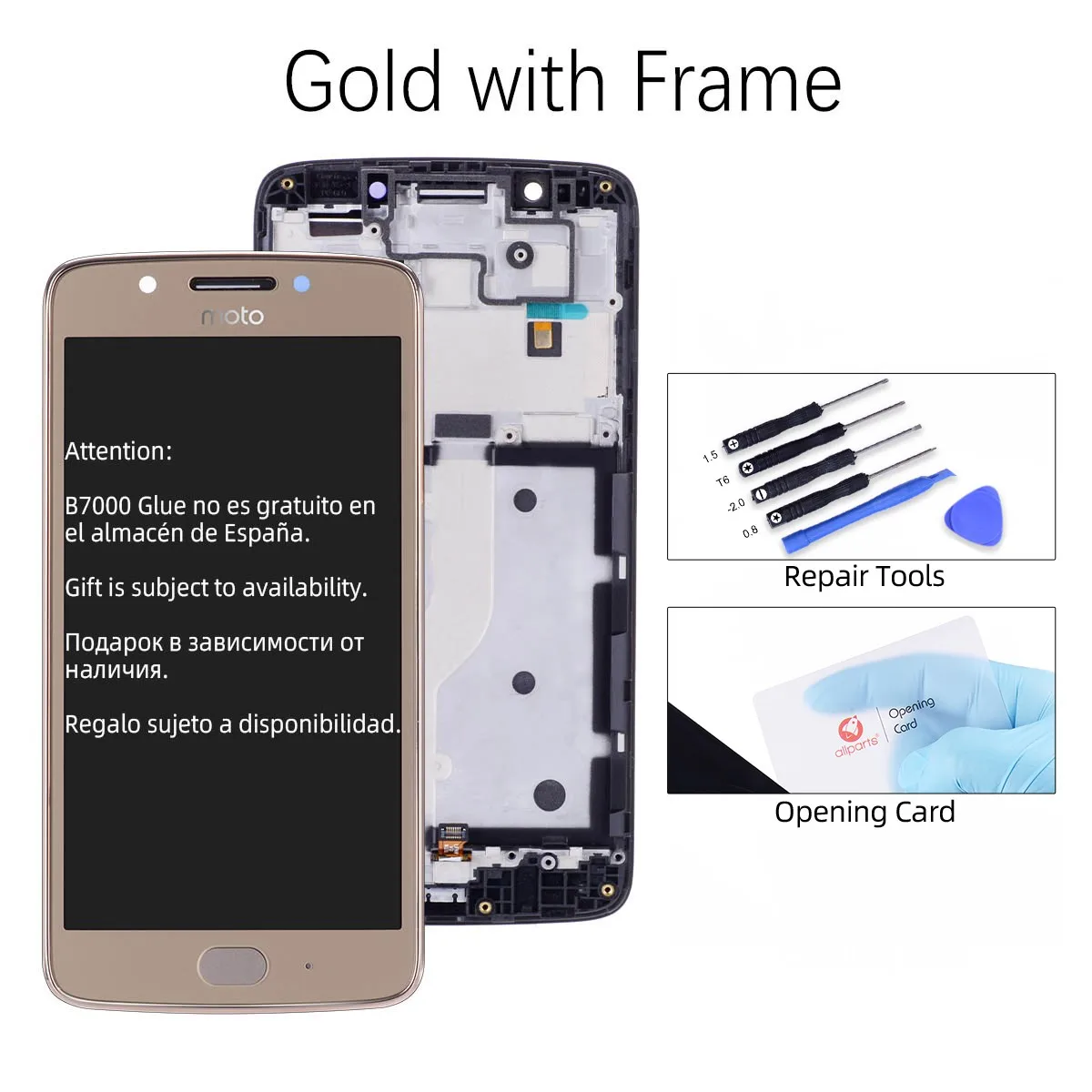 Дисплей для Motorola Moto G5 LCD в сборе с тачскрином на рамке черный золотой XT1672 XT1670 XT1676 - Цвет: Gold with Frame