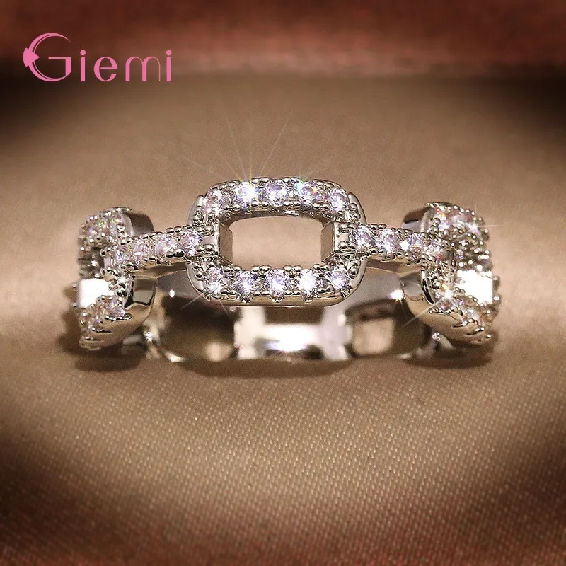 

Luxury Korean Stylish Sparkling Rhinestone Women Ladies Ring Sterling Silver 925 Wedding Engagement Jewellery