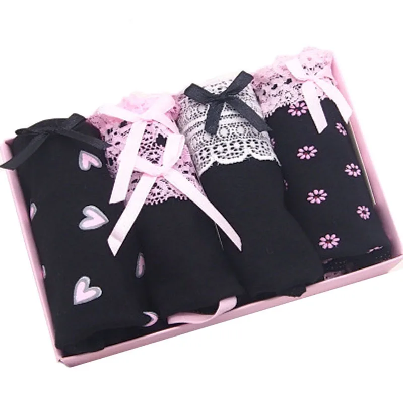 Хлопковые трусики 4 шт./лот женское нижнее белье сексуальные большого размера