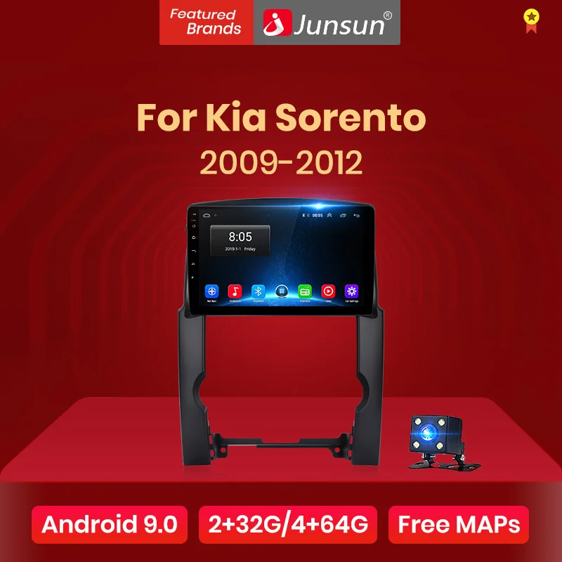 Junsun Android 9 0 2G + 32G DSP автомобильное радио мультимедиа для Kia Sorento 2009 2010 2011 2012 GPS