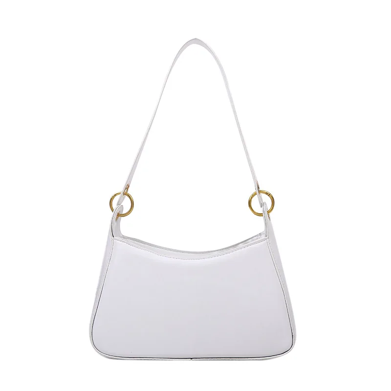 

2020 New Underarm Bag For Women Retro Solid Color Ladies Baguette Handbags Fashion Design Shoulder Bags