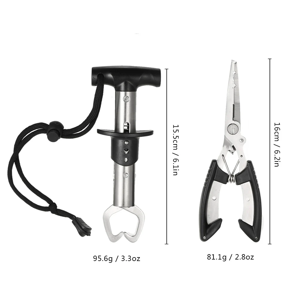 

Lixada Fish Lip Gripper Portable Stainless Steel Aluminum Alloy Cutter and TPR Handle Gripper Fishing Accessories
