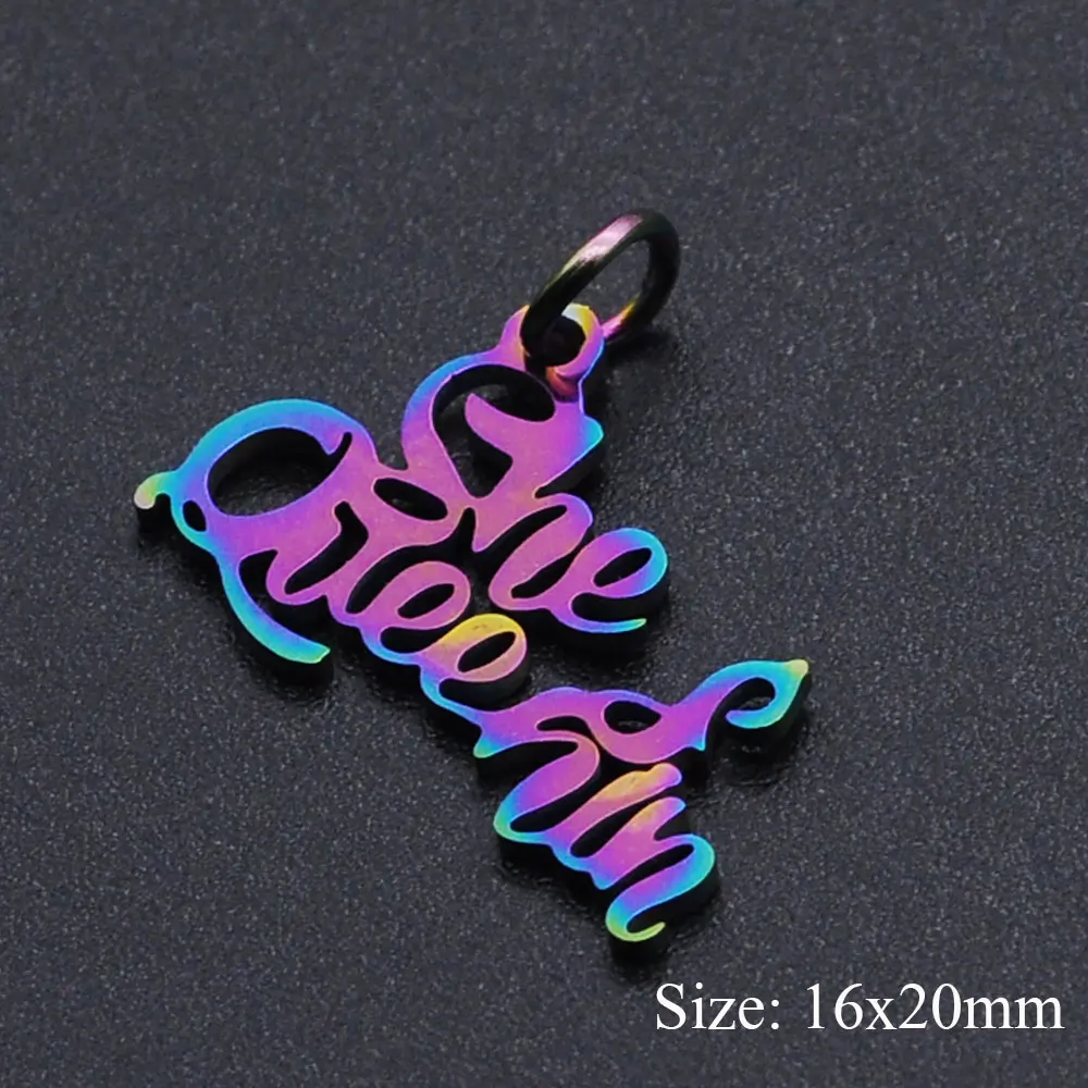 5 шт./лот 100% нержавеющая сталь She s Queen Word Script Шарм Кулон оптовая продажа высокое