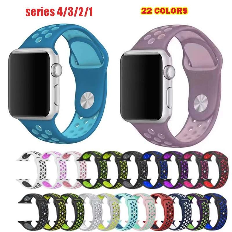 Для iwatch 5 силиконовый ремешок для apple watch полоса 42 мм 44 резиновый браслет wrisband 38 40