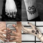 Черные блочные Временные татуировки клоуна наклейки для мужчин женский боди-арт руки талии поддельные татуировки водостойкие татуировки на палец