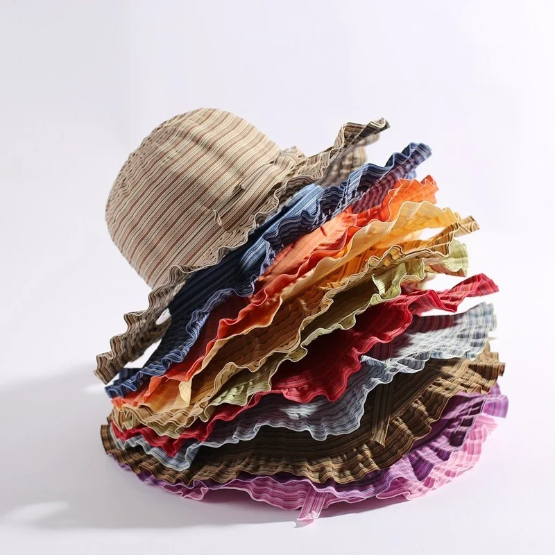 

Spring Models Ladies Sun Protection Sun Hat Fashion Round Top Sun Large Eaves Cap (foldable Washable) 10 Colors