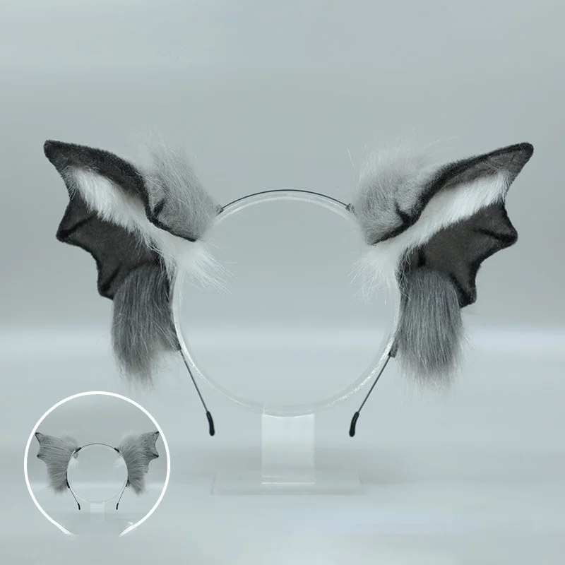 Летучая мышь демон дневные кошачьи уши животные искусственный мех плюшевая