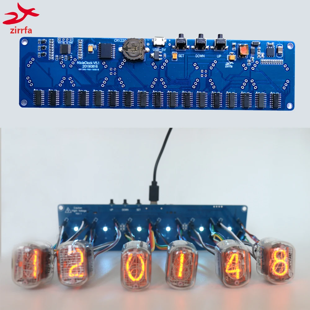 Zirrfa 6-bit nixie светящиеся часы материнская плата стандартная универсальная in8