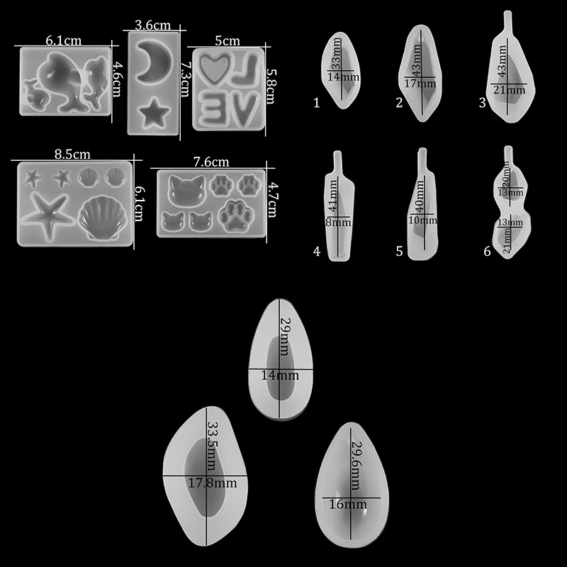 

Silicone Geometric Earrings Mold DIY Jewelry Pendant Charm Making Mould Charms Resin Molds For Jewelry